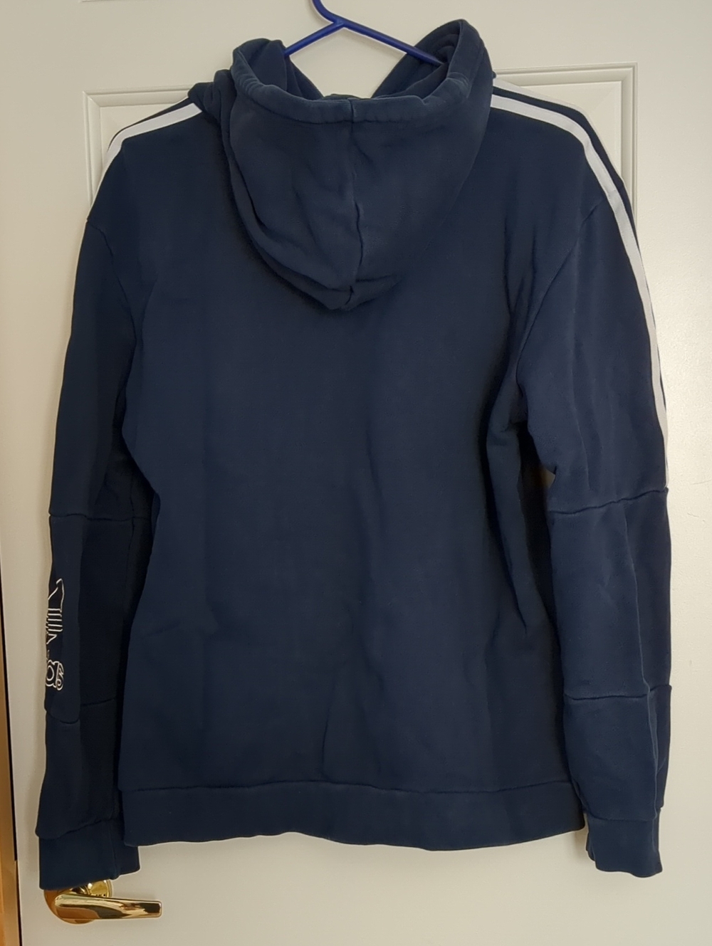 Adidas 3 Stripes Navy Hoodie - Picture 2 of 4